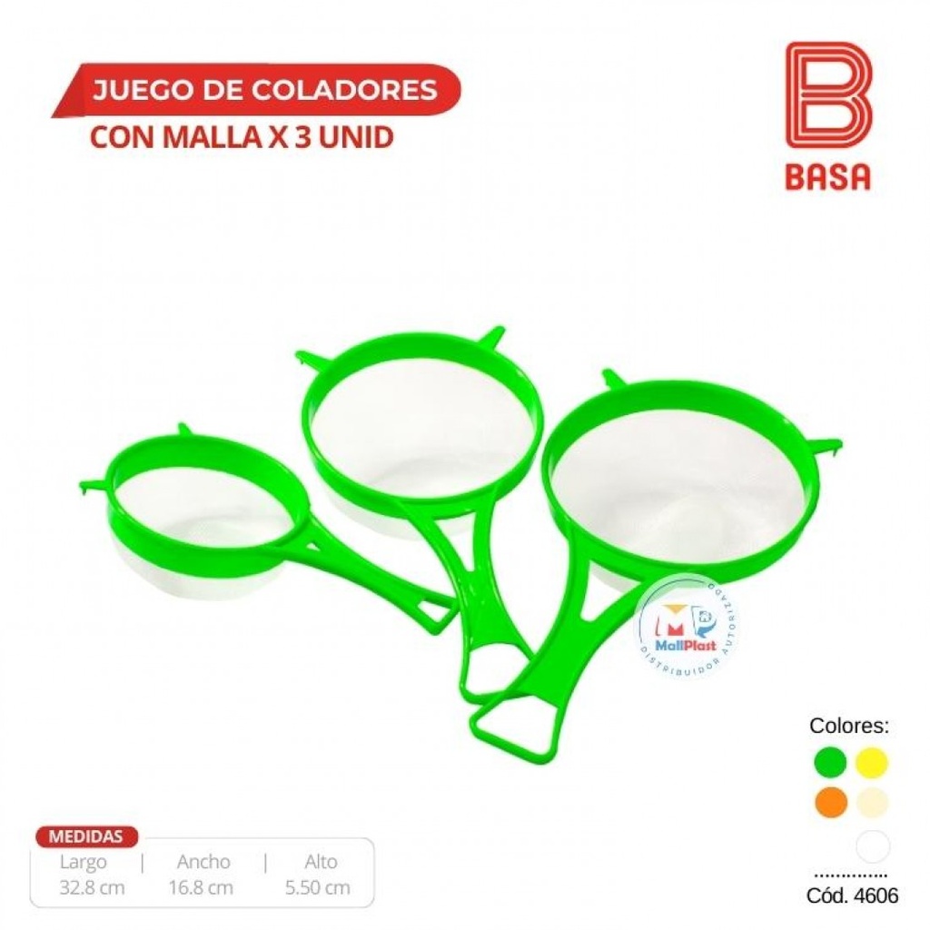4606 JUEGO DE COLADOR X 3 UNIDADES BASA