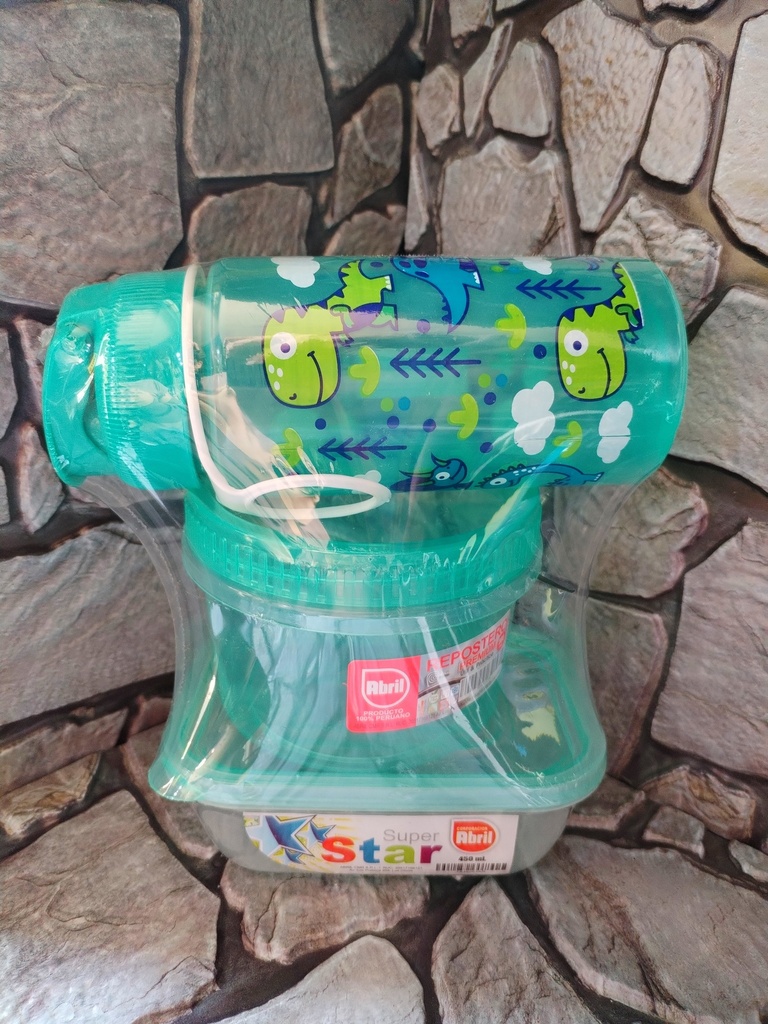 TOMATODO COOL DECORADO 400 ML + REPOSTERO + TAPER ABRIL