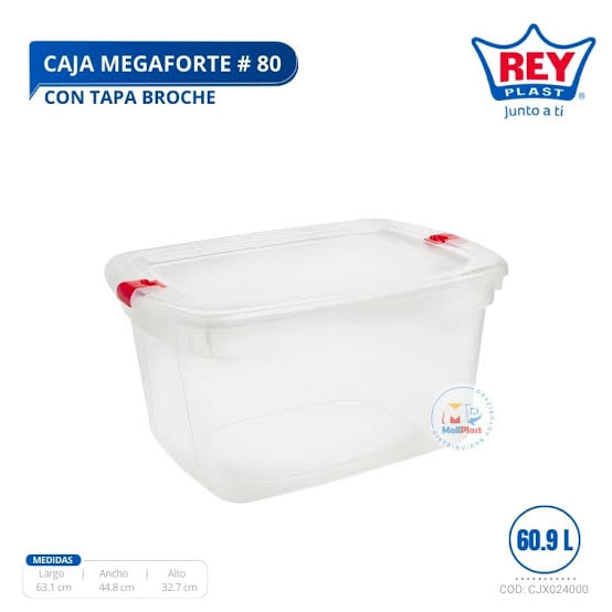 CAJA MEGAFORTE 80 CON TAPA BROCHE REY