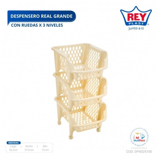 DESPENSERO REAL GRANDE 3 CON RUEDA REY