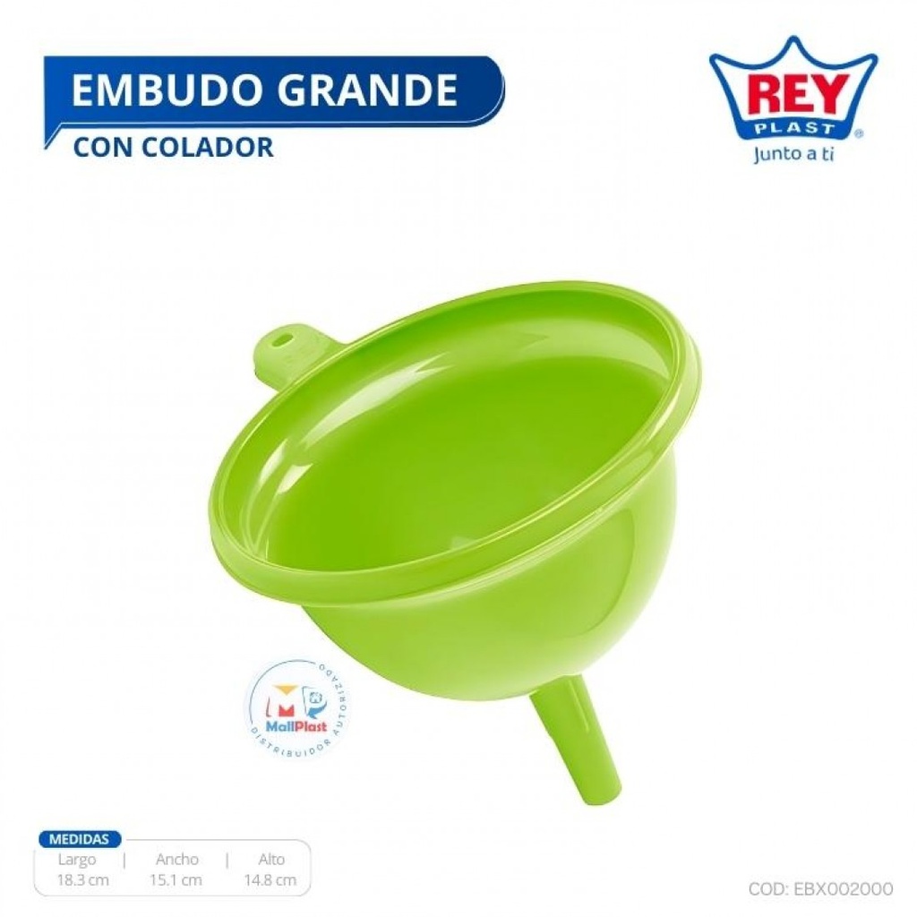 EMBUDO GRANDE CON COLADOR REY