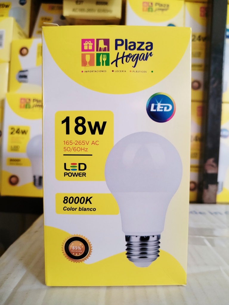 FOCO 18 WATTS MODELO BOMBIN PLAZA HOGAR