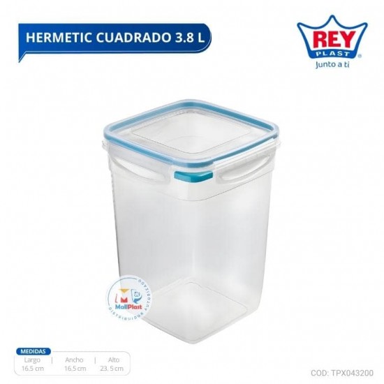 HERMETIC CUADRADO 3.8 LT REY