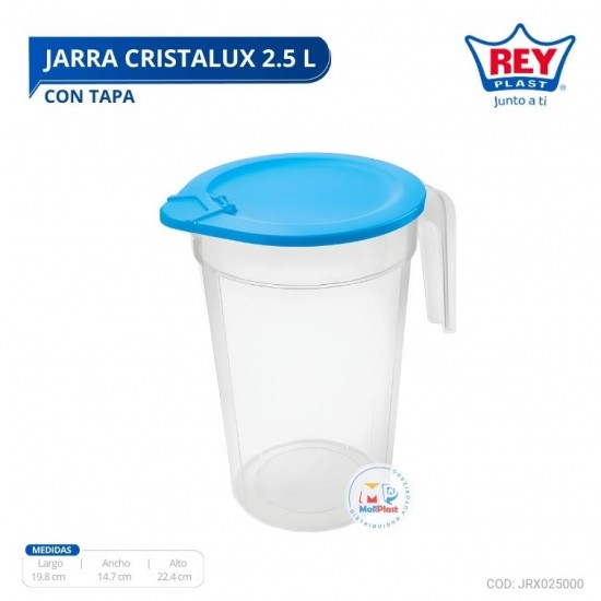 JARRA CRISTALUX 2.50 LTS CON TAPA REY