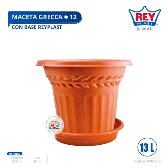 MACETA GRECCA 12 CON BASE REY
