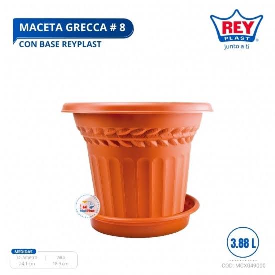 MACETA GRECCA 8 CON BASE REY