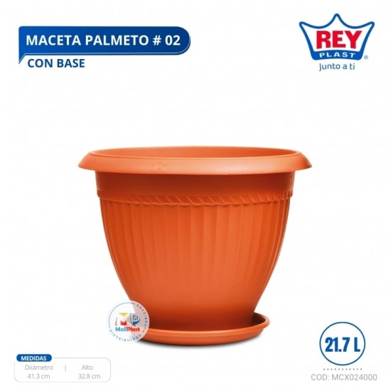 MACETA PALMETO 2 CON BASE REY