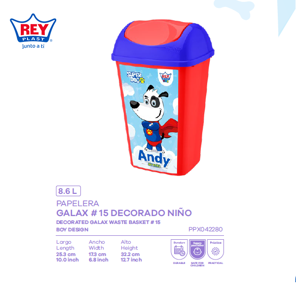 PAPELERA GALAX 15 DECORADA REY