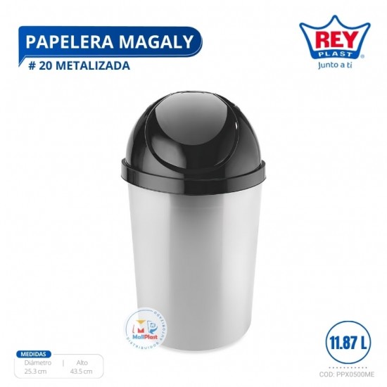 PAPELERA MAGALY 20 METALIZADO REY